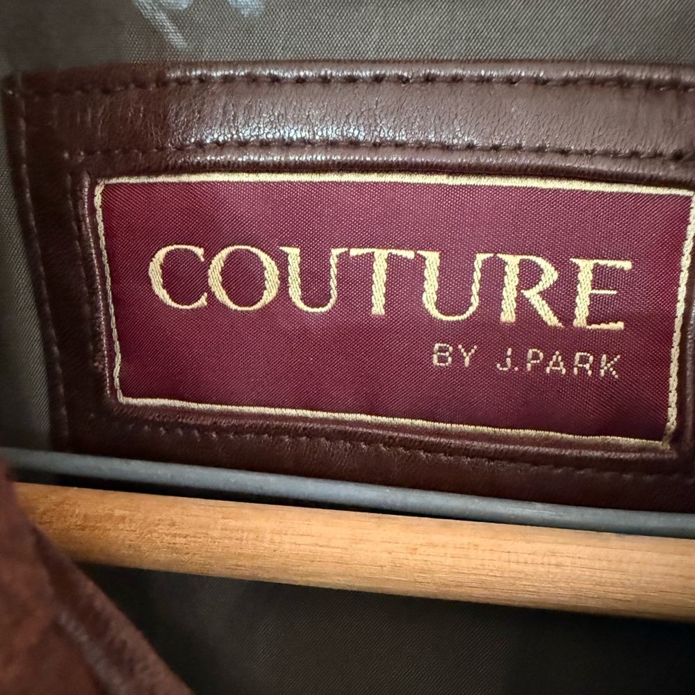 Couture by J.Park Brown Bomber Leather Jacket